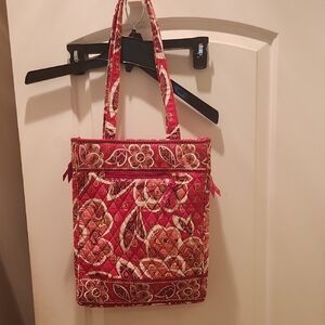 Vera Bradley Laptop Travel Tote  Red and Pink Floral Tote Nwt